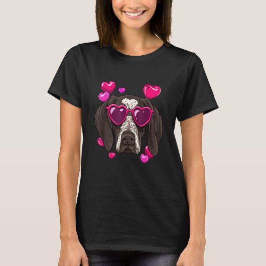 Valentijnsdag German Shorthaired Pointer Heart Co T-shirt (Voorkant)
