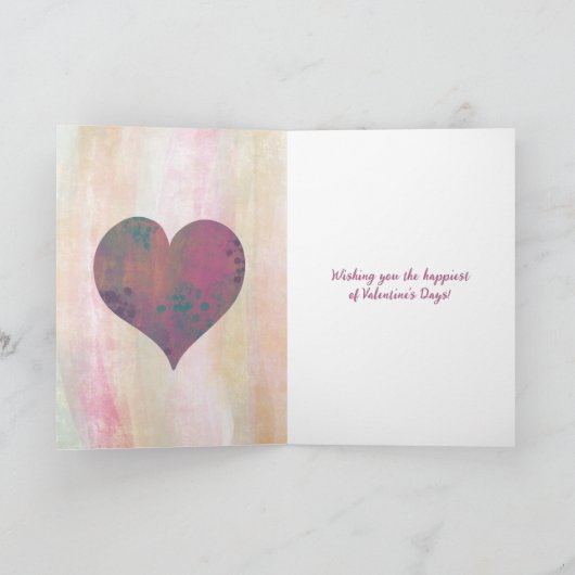 Valentijnsdag geschilderd harten aangepaste berich kaart (Binnen)