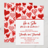 Valentijnsdag geslacht onthullen liefje rood roze kaart (Voorkant / Achterkant)