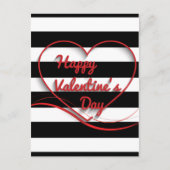 Valentijnsdag gestreept feestdagenkaart (Voorkant)