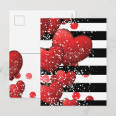 Valentijnsdag gestreepte luxe feestdagenkaart (Voorkant / Achterkant)