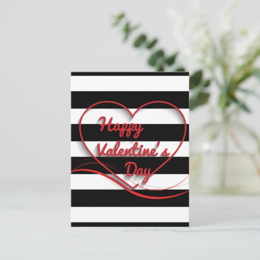 Valentijnsdag gestript feestdagenkaart (Staand voorkant)