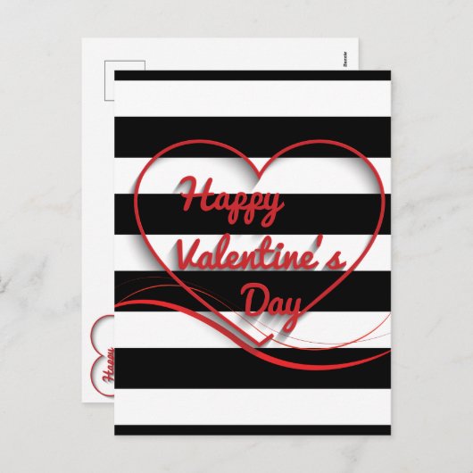 Valentijnsdag gestript feestdagenkaart (Voorkant / Achterkant)