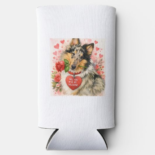 Valentijnsdag geurkaars seltzer blikjeskoeler (Voorkant)