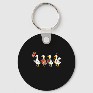 Valentijnsdag gewoon een liefde gans Grappige gans Sleutelhanger