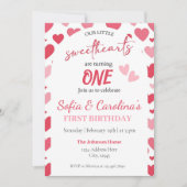 Valentijnsdag gezamenlijke verjaardagsuitnodiging kaart (Voorkant)