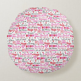 Valentijnsdag Gezegden Word Collage Rond Kussen