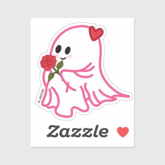 Valentijnsdag Ghost Sticker (Vel)