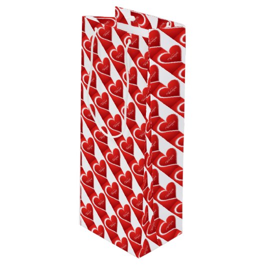 Valentijnsdag Gift Bag Wijn Cadeautas (Voorkant Gekanteld)