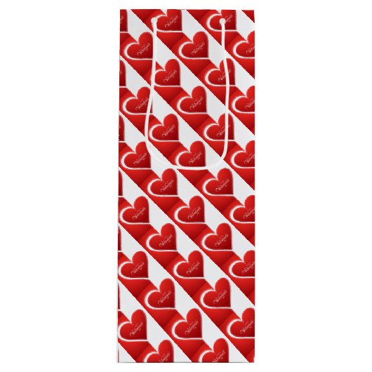 Valentijnsdag Gift Bag Wijn Cadeautas (Voorkant)