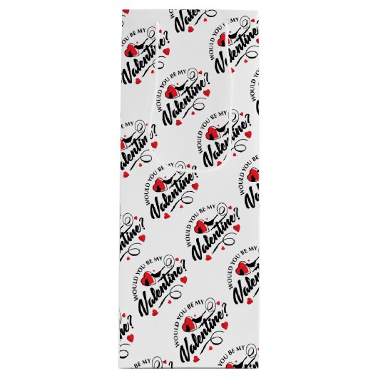 Valentijnsdag Gift Bag Wijn Cadeautas (Voorkant)