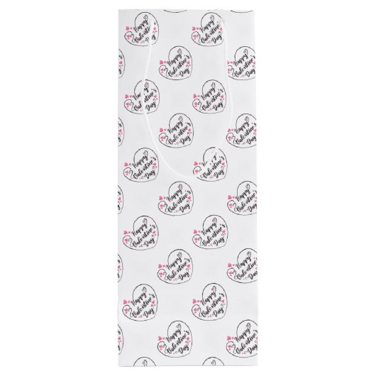 Valentijnsdag Gift Bag Wijn Cadeautas (Achterkant)