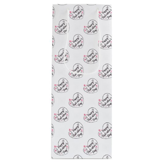 Valentijnsdag Gift Bag Wijn Cadeautas (Voorkant)