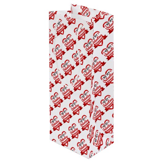 Valentijnsdag Gift Bag Wijn Cadeautas (Achterkant Gekanteld)