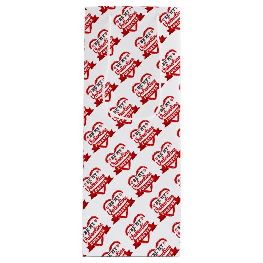 Valentijnsdag Gift Bag Wijn Cadeautas (Voorkant)