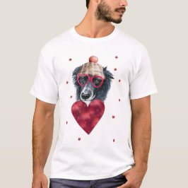 Valentijnsdag Gift Border Collie Dog T-shirt