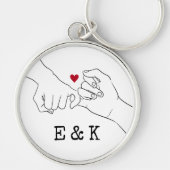 Valentijnsdag Gift Couple Pinky Promise Sleutelhanger (Voorkant)