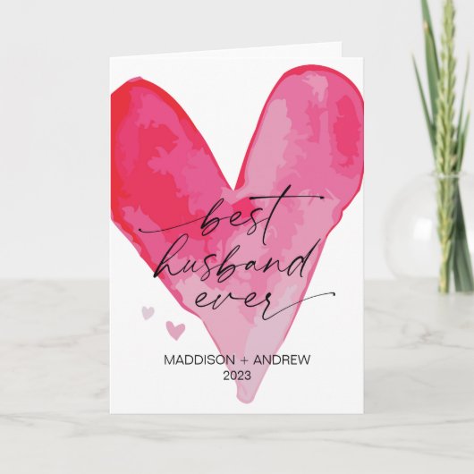 Valentijnsdag Gift for Husband from Wife Heart Kaart (Voorkant)