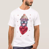 Valentijnsdag Gift Gray Pitbull Dog T-shirt (Voorkant)