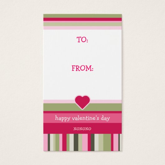 Valentijnsdag Gift Label Visitekaartjes (Voorkant)