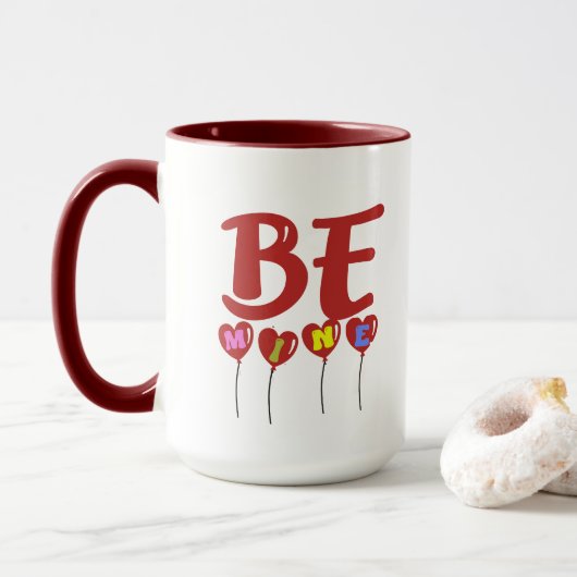 Valentijnsdag Gift Mok, Schattige Be Mine Cup Mok (Met donut)