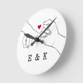 Valentijnsdag Gift Pinky Promise Couple Gift Ronde Klok (Hoek)