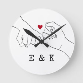 Valentijnsdag Gift Pinky Promise Couple Gift Ronde Klok