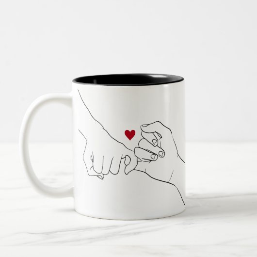 Valentijnsdag Gift Pinky Promise Couple Gift Tweekleurige Koffiemok (Links)