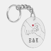 Valentijnsdag Gift Pinky Promise Foto Couple Sleutelhanger (Voorkant Links)