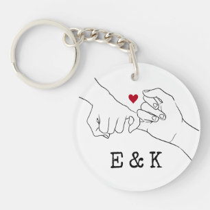 Valentijnsdag Gift Pinky Promise Foto Couple Sleutelhanger