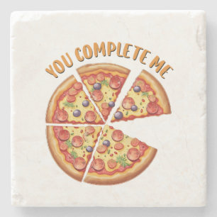 Valentijnsdag Gift Pizza You Complete Me Stenen Onderzetter