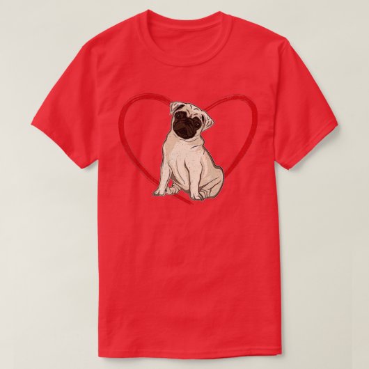 Valentijnsdag Gift Pug T-shirt (Design voorkant)