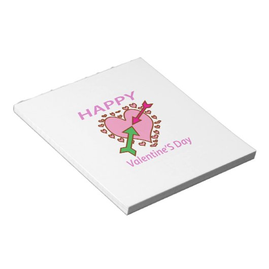 Valentijnsdag Gift Romantic Heart in Arrows leuk Notitieblok (Schuin)