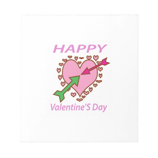 Valentijnsdag Gift Romantic Heart in Arrows leuk Notitieblok (Voorkant)