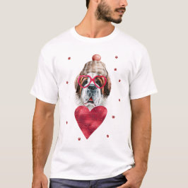 Valentijnsdag Gift Saint Bernard Dog T-shirt