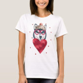 Valentijnsdag Gift Siberian Husky Dog T-shirt (Voorkant)