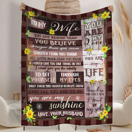 Valentijnsdag Gift voor zijn/haar aan mijn vrouw Fleece Deken