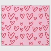 Valentijnsdag Gifts Love Red Hearts Cadeaupapier (Vlak)