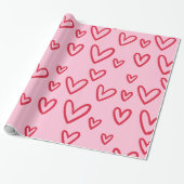 Valentijnsdag Gifts Love Red Hearts Cadeaupapier (Uitgerold)