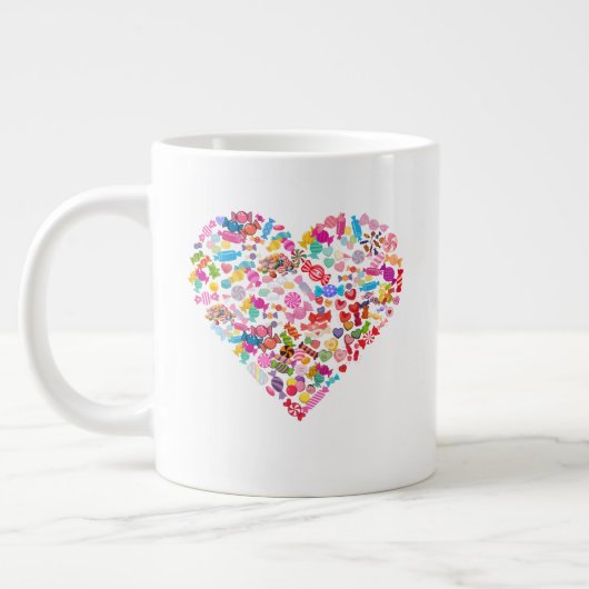 Valentijnsdag Gifts Snoep Hartvorm Ontwerp Grote Koffiekop (Links)