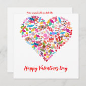 Valentijnsdag Gifts Snoep Hartvorm Ontwerp Kaart (Voorkant / Achterkant)