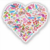 Valentijnsdag Gifts Snoep Hartvorm Ontwerp Sticker (Voorkant)
