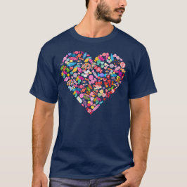 Valentijnsdag Gifts Snoep Hartvorm Ontwerp T-shirt
