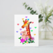 Valentijnsdag Giraffe Feestdagenkaart (Staand voorkant)