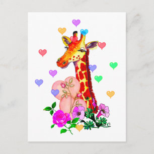 Valentijnsdag Giraffe Feestdagenkaart