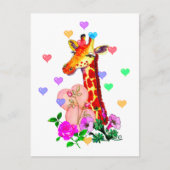 Valentijnsdag Giraffe Feestdagenkaart (Voorkant)