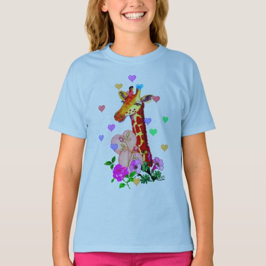 Valentijnsdag Giraffe T-shirt (Voorkant)