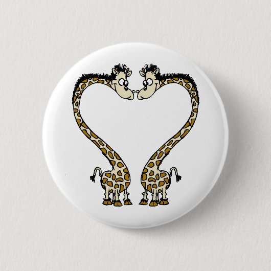 Valentijnsdag Giraffee Heart Ronde Button 5,7 Cm (Voorkant)