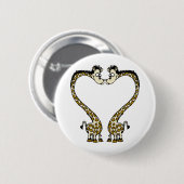 Valentijnsdag Giraffee Heart Ronde Button 5,7 Cm (Voorkant /achterkant)