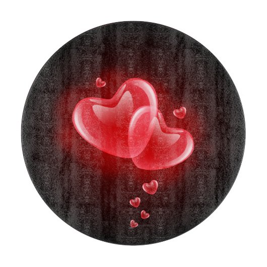Valentijnsdag glanzende harten snijplank (Voorkant)